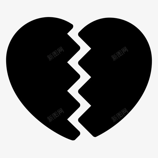 破碎的心分手心碎图标svg_新图网 https://ixintu.com 伤害 分手 心碎 悲伤 爱和浪漫雕文 破碎的心