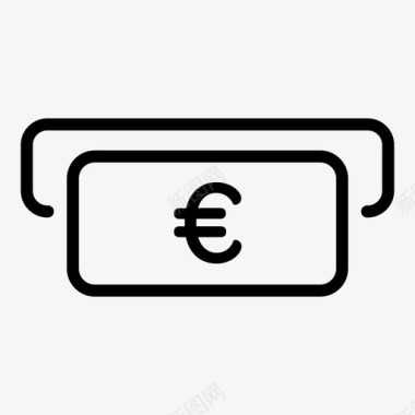 欧元自动取款机银行图标图标