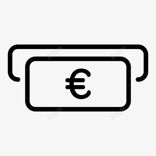 欧元自动取款机银行图标svg_新图网 https://ixintu.com 欧元 现金 自动取款机 货币 银行