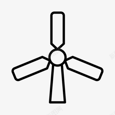 风力涡轮机生态绿色能源图标图标