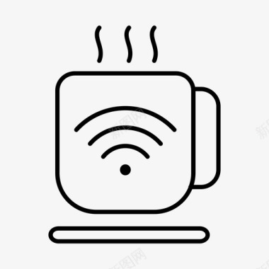 在线咖啡店互联网连接wifi接入图标图标