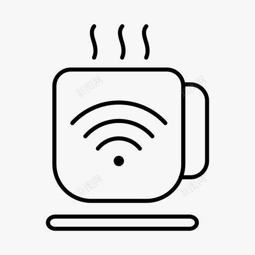 在线咖啡店互联网连接wifi接入图标svg_新图网 https://ixintu.com wifi信号 wifi接入 wifi连接 互联网连接 在线咖啡店