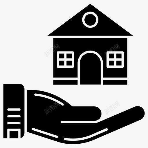 保护照料住房图标svg_新图网 https://ixintu.com 住房 保护 建筑 房屋 照料 贷款房屋