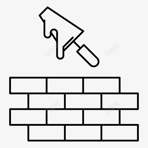 建筑墙砖混凝土图标svg_新图网 https://ixintu.com 建筑 建筑墙 抹子 混凝土 砖