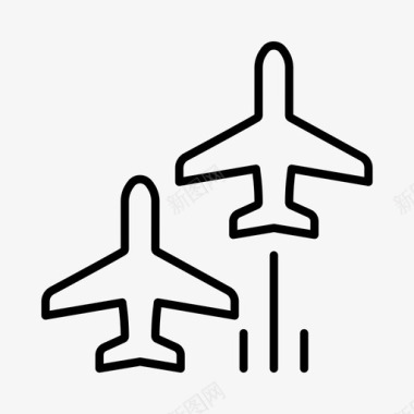 航空展航空运输飞机图标图标