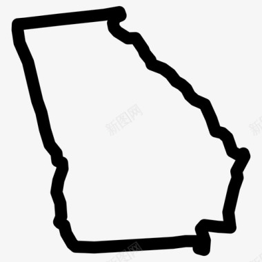 乔治亚州乔治亚州地图美国各州地图大纲图标图标