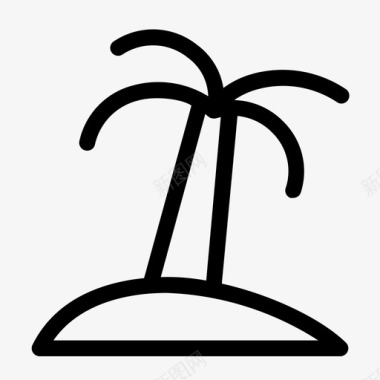 棕榈树海滩岛屿图标图标