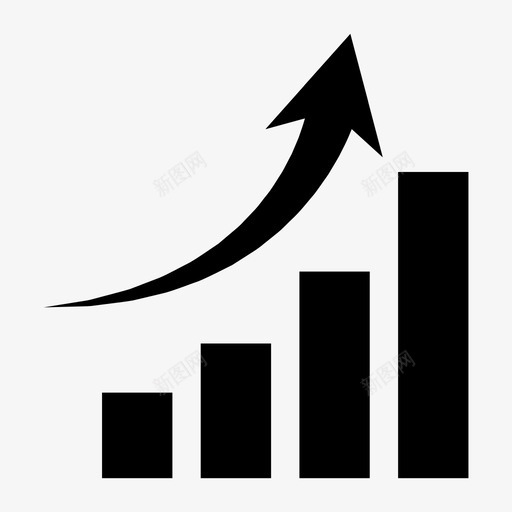 利润表图表增长图标svg_新图网 https://ixintu.com 利润表 向上箭头 图表 增长