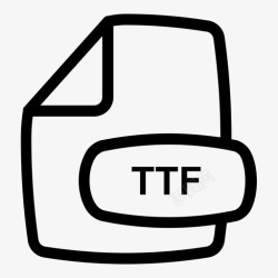 TTF扩展ttf文件格式文档扩展名图标高清图片