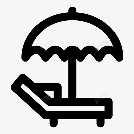 躺椅太阳日光浴图标svg_新图网 https://ixintu.com 太阳 日光浴 躺椅 雨伞