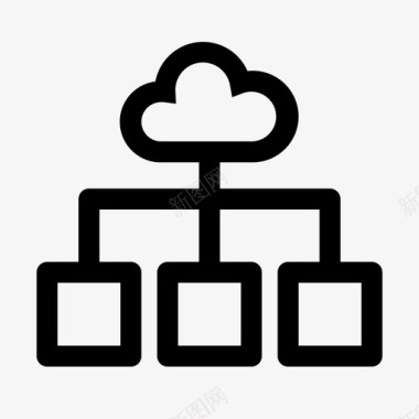 云层次结构连接网络图标图标