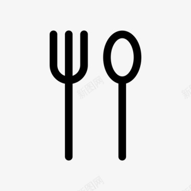 叉子和勺子餐具食物图标图标