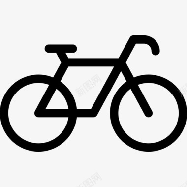 自行车面朝右运动套装直线型图标图标