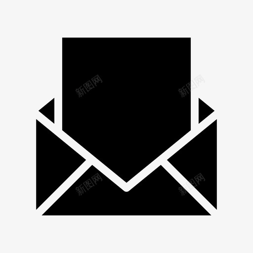 邮件打开技术图标svg_新图网 https://ixintu.com 信件 在线营销字形图标第一卷 打开 技术 邮件