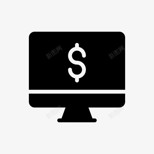 美元假日液晶显示器图标svg_新图网 https://ixintu.com 假日 在线 夏季和假日线图标 支付 液晶显示器 美元