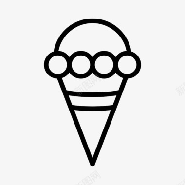 蛋卷奶油冰淇淋图标图标
