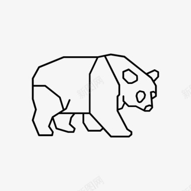 大熊猫动物竹子图标图标