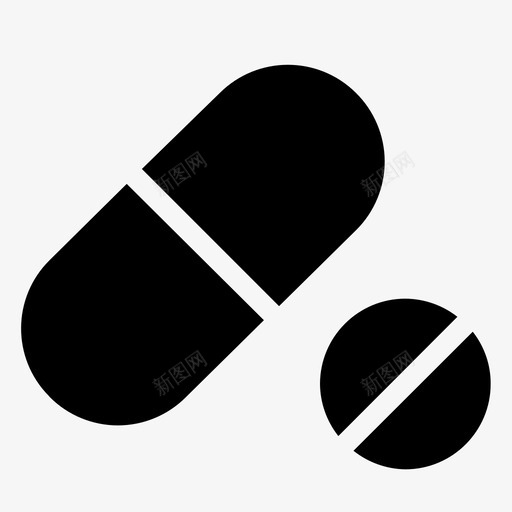 胶囊药物药丸图标svg_新图网 https://ixintu.com 医用固体 胶囊 药丸 药物