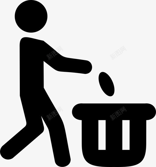 保持清洁垃圾桶图标svg_新图网 https://ixintu.com 保持清洁 垃圾桶
