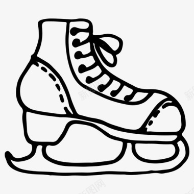 溜冰积极娱乐冬季运动图标图标