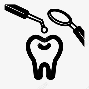 牙医龋齿检查图标图标