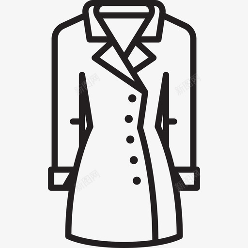女大衣时装衣服图标svg_新图网 https://ixintu.com 女大衣 时装 衣服