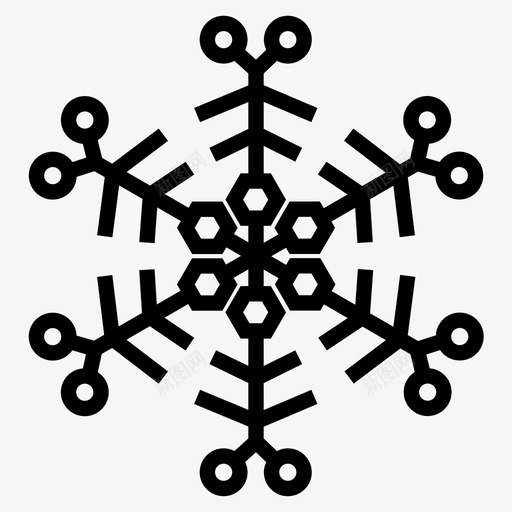雪晶图案冬天图标svg_新图网 https://ixintu.com 冬天 图案 雪晶