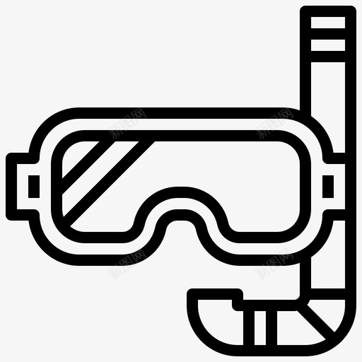 潜水面罩护目镜防护图标svg_新图网 https://ixintu.com 安全 护目镜 旅行 滑雪 潜水面罩 防护