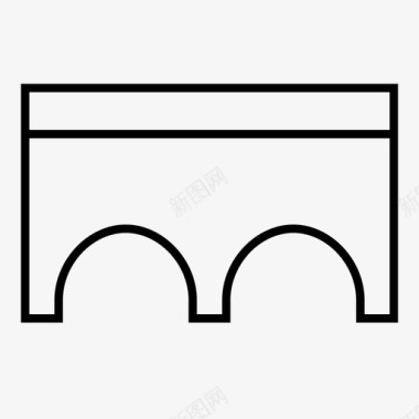 桥拱门建筑图标图标