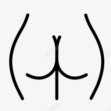 女性臀部解剖学身体图标图标