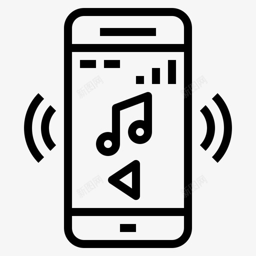 音乐播放器手机智能手机图标svg_新图网 https://ixintu.com 手机 智能手机 音乐播放器