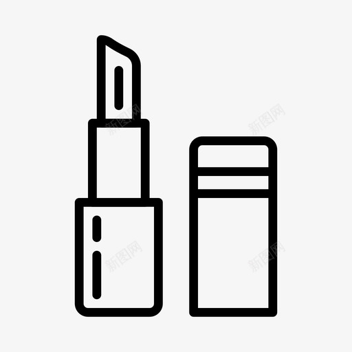 口红美容化妆品图标svg_新图网 https://ixintu.com 化妆 化妆品 口红 美容 购物 购物和电子商务线条图标第1卷