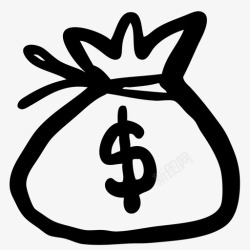 图形化预算钱钱袋图标高清图片