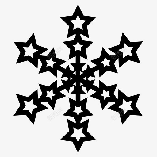 星星图标图案svg_新图网 https://ixintu.com 图标 图案 星星 雪晶 雪花
