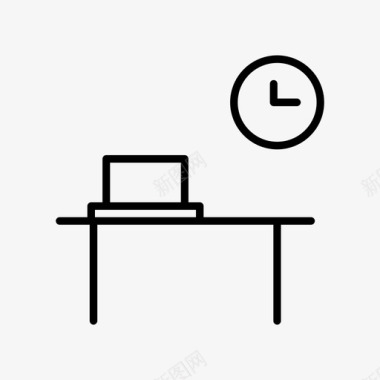 桌子时钟家具图标图标