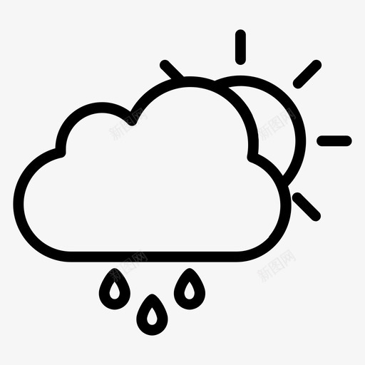 降雨气候摄氏度图标svg_新图网 https://ixintu.com 天气 摄氏度 气候 细雨 阳光 降雨