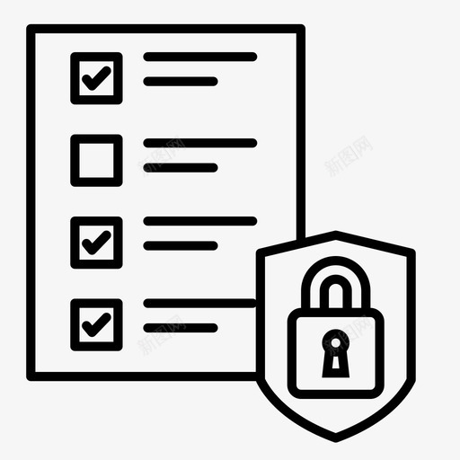 数据安全文件互联网图标svg_新图网 https://ixintu.com 互联网 保护 安全 数据安全 文件 项目管理线图标
