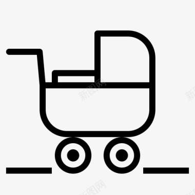 婴儿车运输工具图标图标