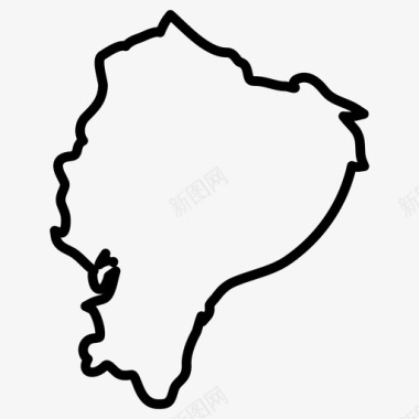 厄瓜多尔地图南美国家地图薄图标图标
