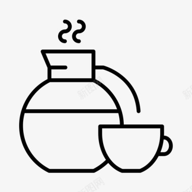 咖啡床上早餐咖啡瓶图标图标