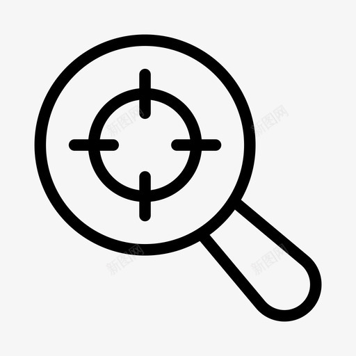 搜索聚焦放大镜图标svg_新图网 https://ixintu.com 搜索 搜索引擎优化和营销线图标 放大镜 目标 聚焦 营销
