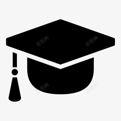 毕业帽学士学位图标svg_新图网 https://ixintu.com 学位 学历 学士 文凭 毕业帽