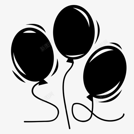 气球生日庆祝图标svg_新图网 https://ixintu.com 假日 全年假日 庆祝 气球 生日 聚会 装饰