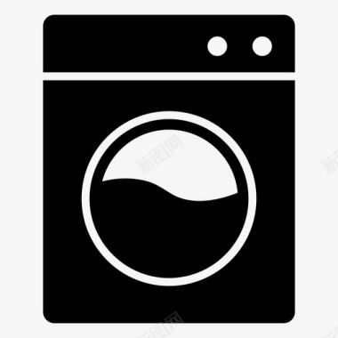 洗衣机衣服洗涤家用电器图标图标