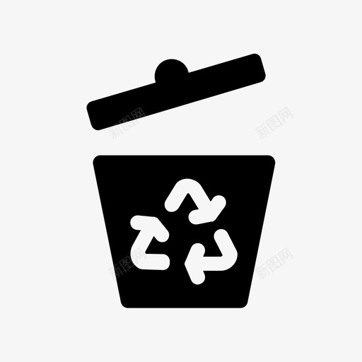 垃圾桶回收污染雕文图标svg_新图网 https://ixintu.com 回收 垃圾桶 污染雕文