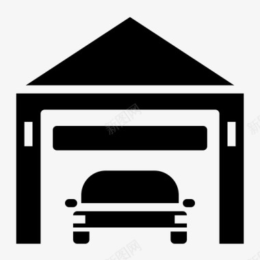 车库汽车停车场图标图标