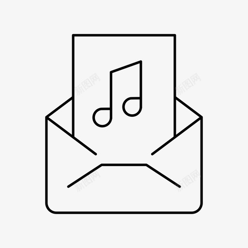 信件信封邮件图标svg_新图网 https://ixintu.com 信件 信封 公开信 写作和编辑 邮件 音乐
