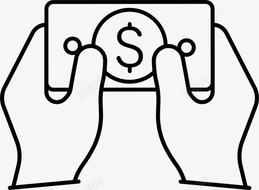 货币银行美元图标svg_新图网 https://ixintu.com 手 美元 货币 货币图标集 金融 银行