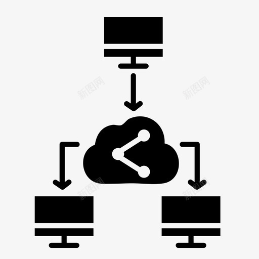 云计算云上传数据交换图标svg_新图网 https://ixintu.com 云上传 云计算 数据交换 数据共享 监控 网页设计实心图标