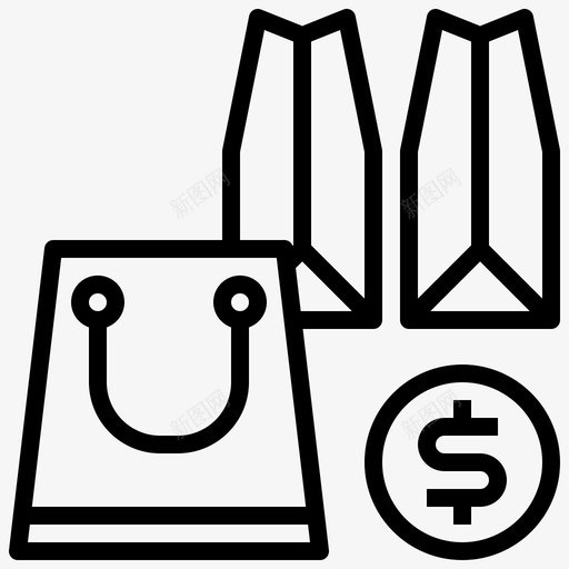 购物袋纸纸袋图标svg_新图网 https://ixintu.com 纸 纸袋 购物袋 购物零售